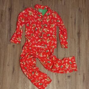 Kids Red Reindeer Pajama Set